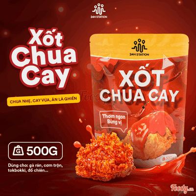 Xốt Chua Cay 24h Station 500g túi zip