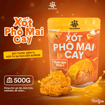 Xốt Phô Mai Cay 24h Station 500g túi zip