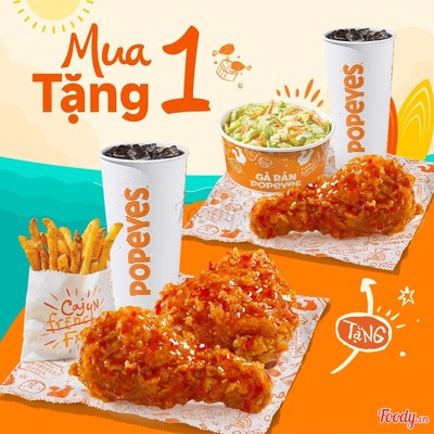 MUA 1 TẶNG 1 - POPEYES CHÀO DEAL TO