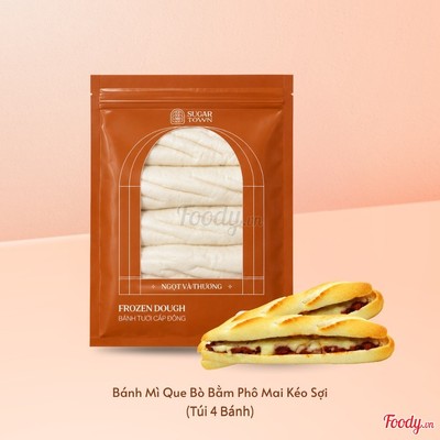 Bánh Mì Que Bò Bằm Phô Mai Kéo Sợi (túi 4 bánh )