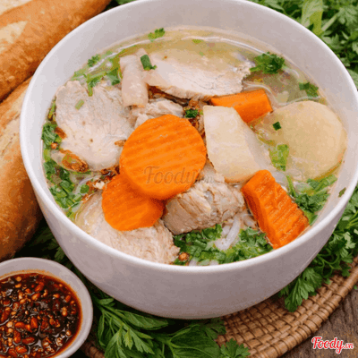 Súp Bánh Mì Nóng Thịt Heo
