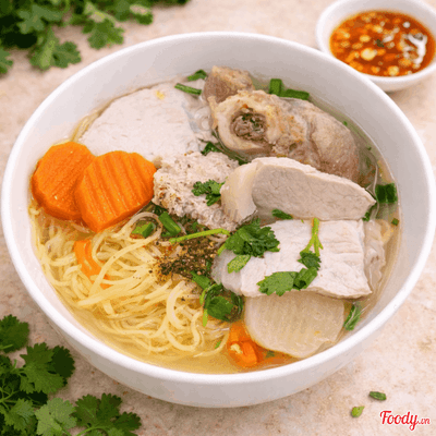 Súp Mì Tươi Nóng Thịt Heo