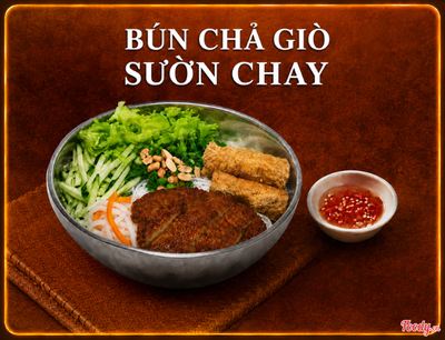 Bún chả giò sườn chay