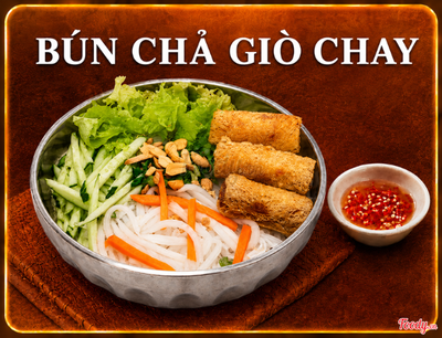 Bún chả giò chay