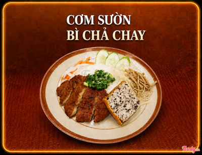 Cơm tấm sườn bì chả chay
