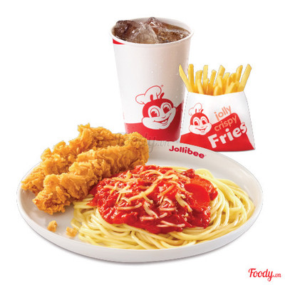 1 Mì Ý Jolly vừa +  2 Miếng Gà Giòn Vui Vẻ không xương +  1 Khoai tây chiên vừa +  1 Nước ngọt lớn