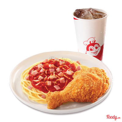 1 Mì ý sốt cay vừa + 1 miếng Gà Giòn Vui Vẻ + 1 Pepsi vừa