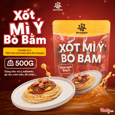 Xốt Mì Ý Bò Bằm 24h Station 500g túi zip