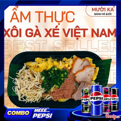 Xôi gà xé đặc biệt + Sting