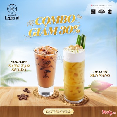 Năng Lượng Sáng Tạo Sữa Đá 12oz + Trà Lá Nếp Sen Vàng