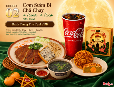 CB02 - Cơm Sườn Bì Chả Chay & Canh & Coca