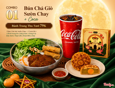 CB01 - Bún Chả Giò Sườn Chay & Coca