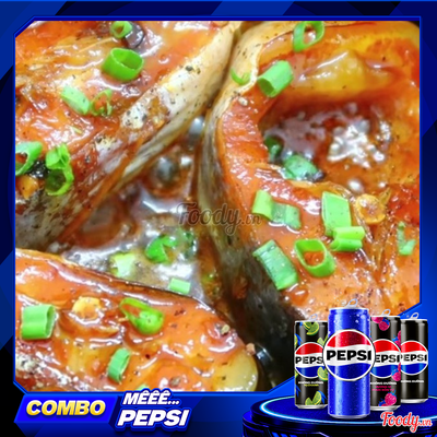 CƠM Cá Ba Sa Kho Tiêu + Pepsi