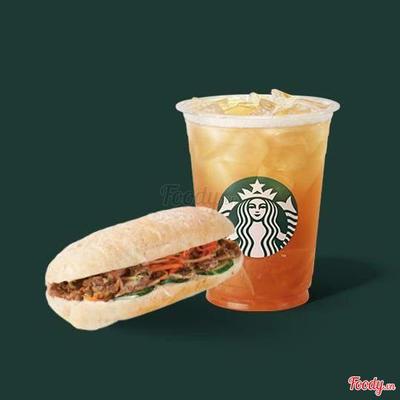 Combo Coconut-glazed Pork Ciabatta & Ruby Grapefruit and Honey Black Tea
