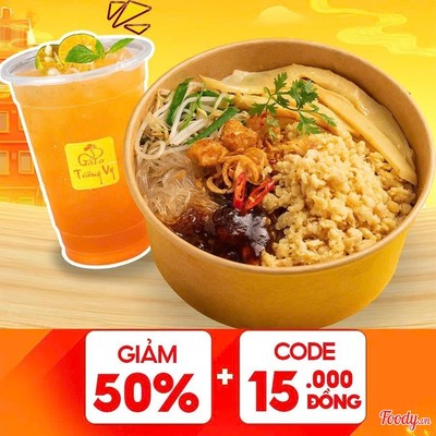 Combo: Miến trộn ức thị gà bằm + trà tắc