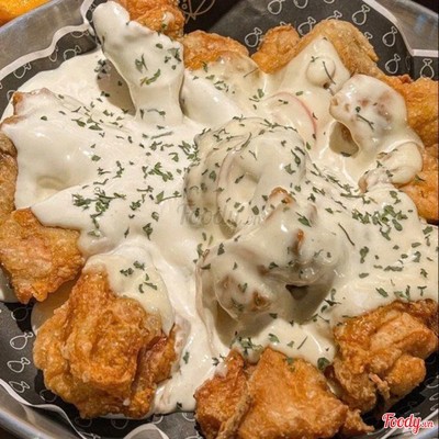 Gà viên sốt kem hành (không hành tây sống)
