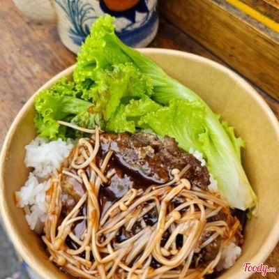 Cơm Bò Sốt Nấm + Hồng Trà Chanh