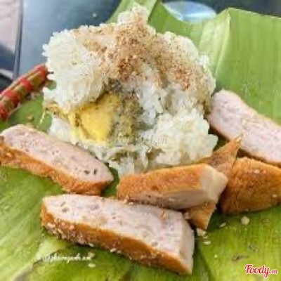 Xôi Khúc + Chả Mỡ (muối mè)