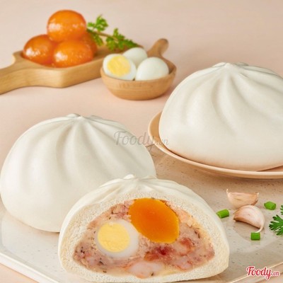 Bánh Bao Đặc Biệt ( 2 trứng cút , 1 trứng muối, xá xíu và nhiều thịt)