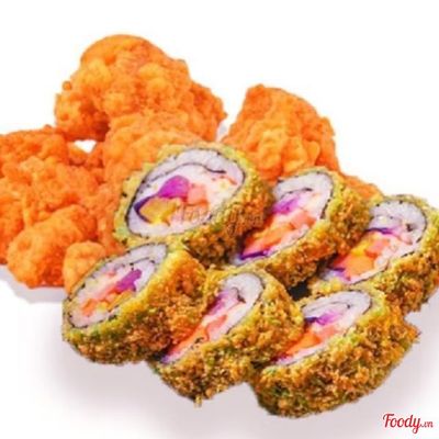 KIMBAP + Gà viên lắc phô mai