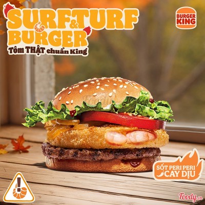 Burger Bò Nướng Tôm Giòn cỡ vừa