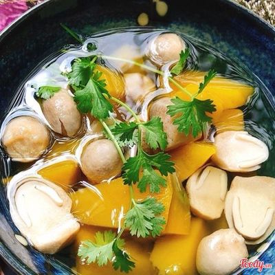 CANH BÍ ĐỎ NẤM RƠM (CANH CHAY)