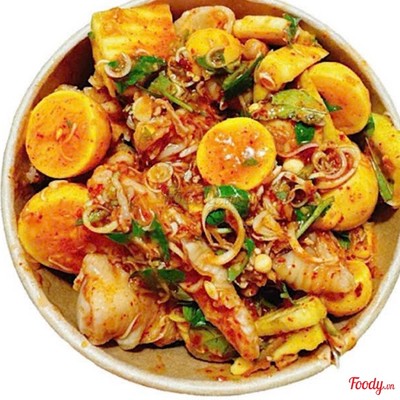 Chân gà sốt thái -mix trứng non