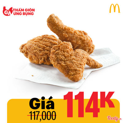 3 Miếng Gà Rán Giòn Da Thấm Thịt.