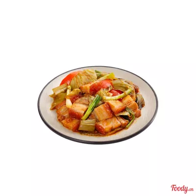 Heo quay xào cải chua
