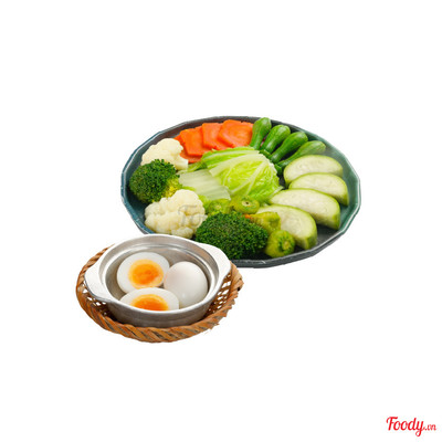 Rau luộc chấm trứng
