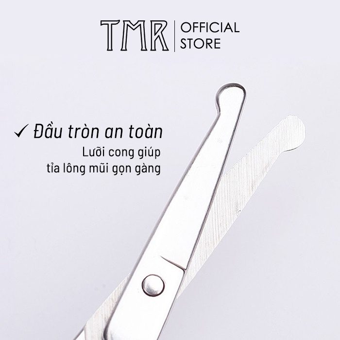 Kéo cắt tỉa lông mũi TMR đầu tròn an toàn, thép không gỉ cao cấp, thiết kế nhỏ – gọn – ghẹ – an toàn