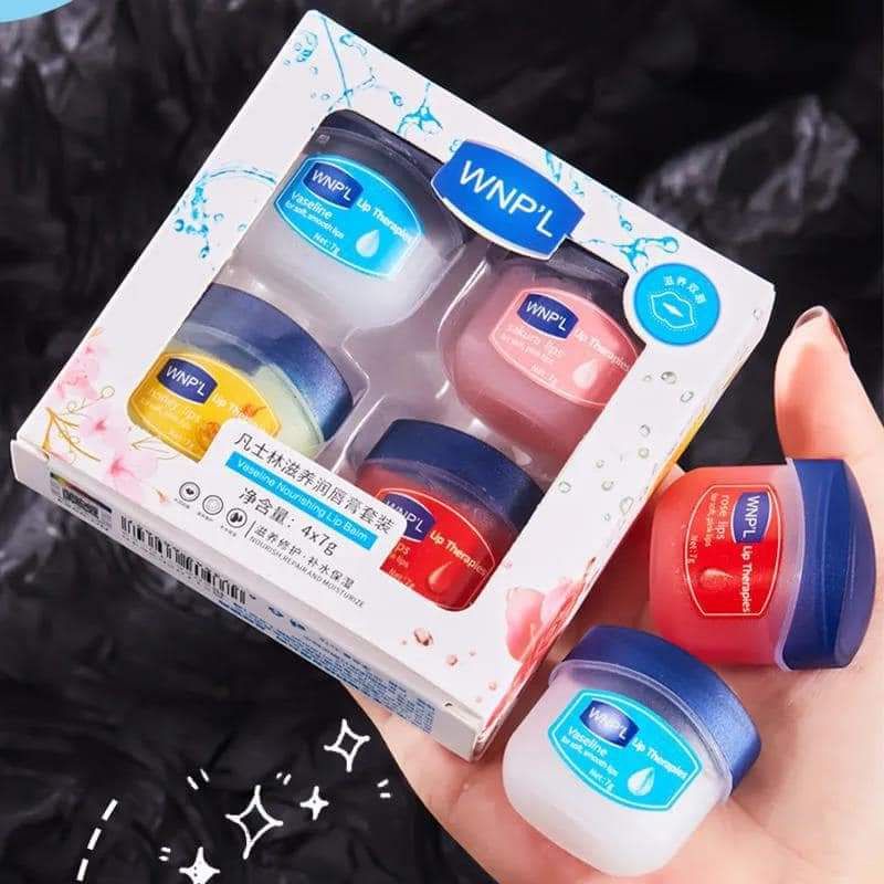 Bộ 4 hũ son dưỡng môi Vaseline WNP’L Set dưỡng ẩm và làm hồng môi