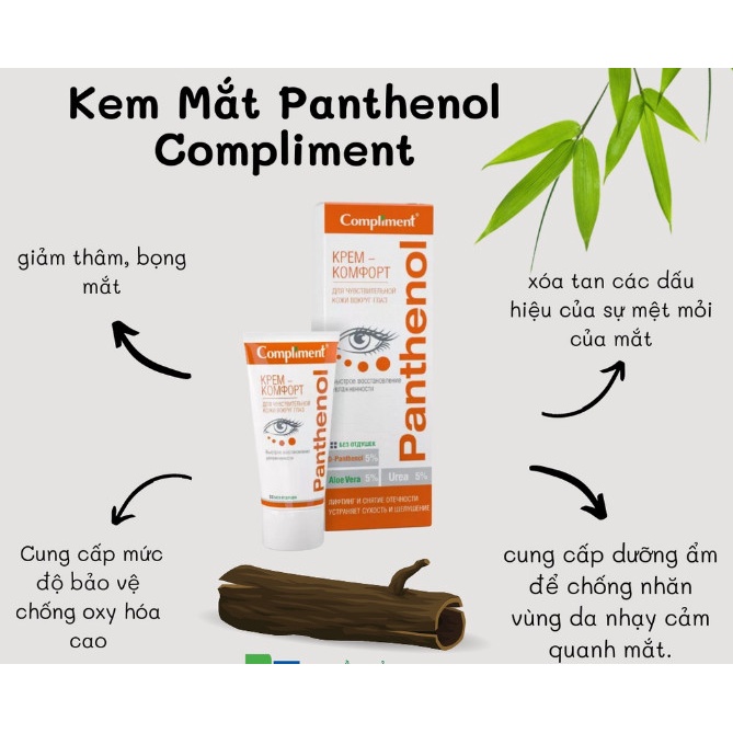 Kem chống nhăn vùng mắt Compliment Panthenol kem dưỡng mắt giảm quầng thâm hết nhăn mắt sụp mí [𝐓𝐚̣̆𝐧𝐠 𝐦𝐚́𝐲 𝐦𝐚𝐬𝐬𝐚𝐠𝐞]