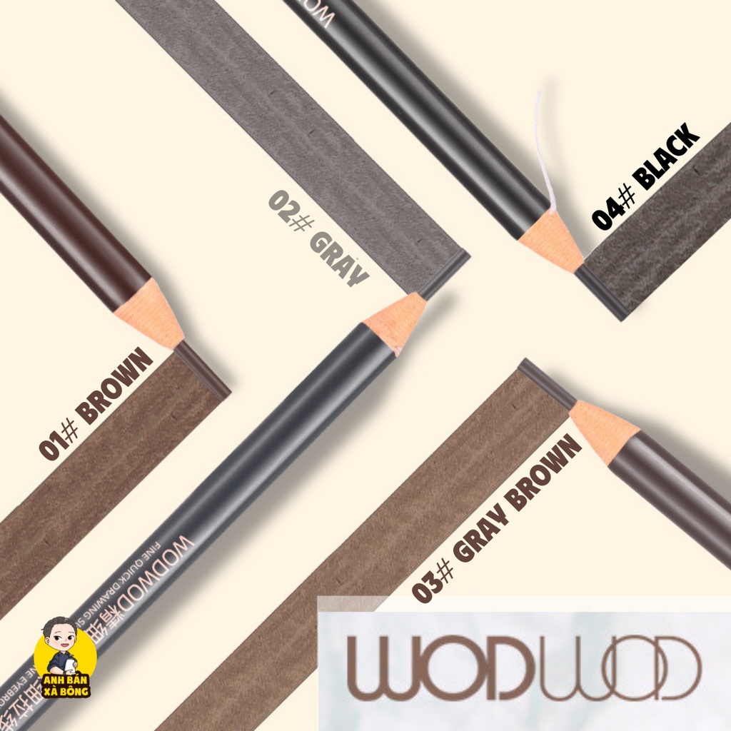 Chì xé Kẻ chân Mày Hai Đầu WODWOD Fine Sketch Ultra-thin Draw Line Eyebrow Pencil W939