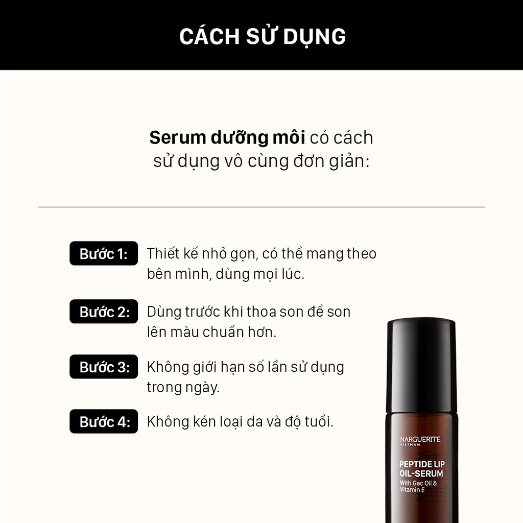 Serum dưỡng môi giảm thâm và làm hồng môi Narguerite 5ml