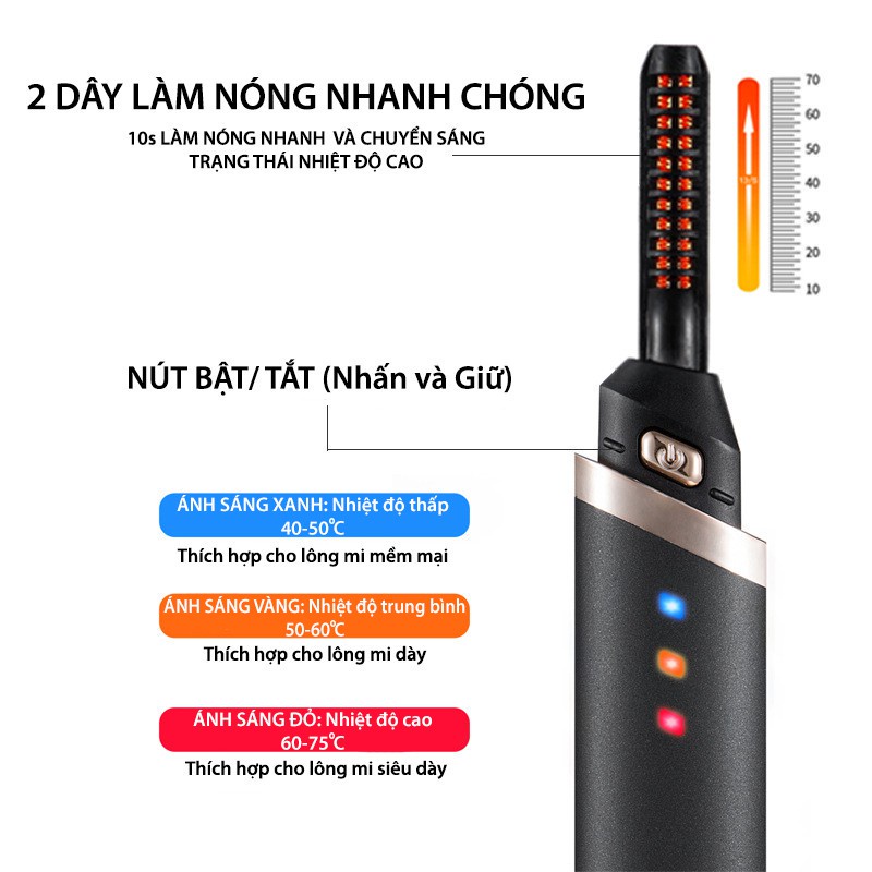 Máy Uốn Mi Máy Uốn Lông Mi Bằng Nhiệt, Giúp Uốn Mi Làm Cong Đơn Giản, An Toàn, Bảo Hành [12 Tháng]