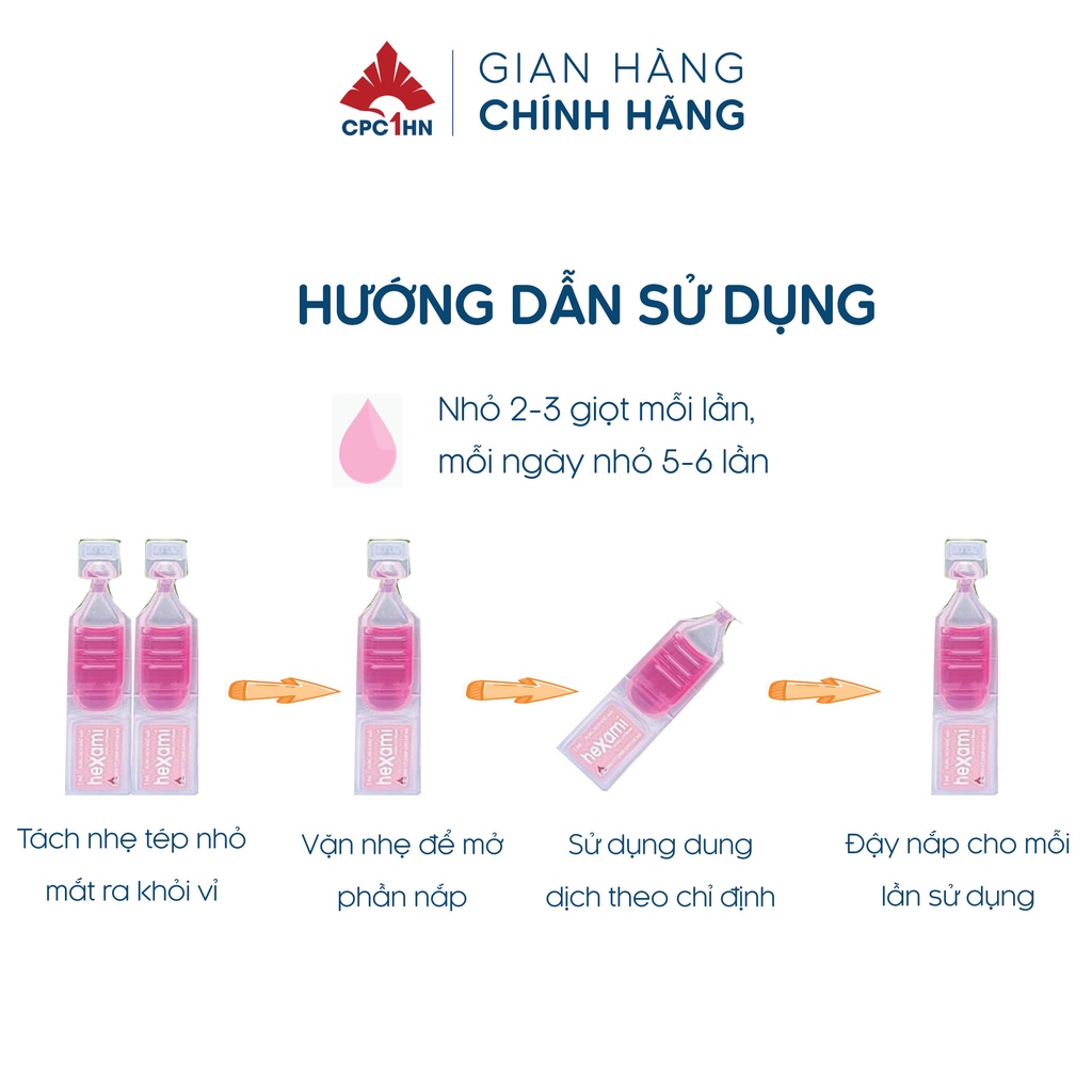 Dung dịch nhỏ mắt Hexami Newlight Plus giảm mỏi điều tiết mắt Hộp 20 Ống