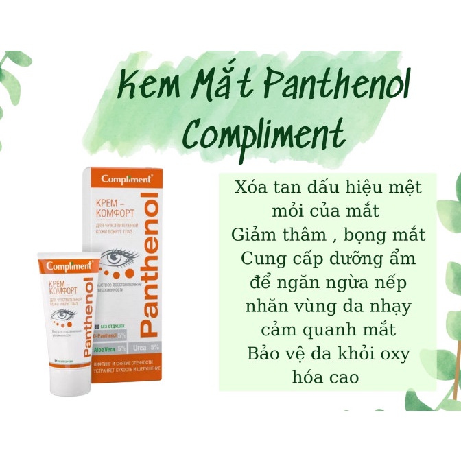 Kem chống nhăn vùng mắt Compliment Panthenol kem dưỡng mắt giảm quầng thâm hết nhăn mắt sụp mí [𝐓𝐚̣̆𝐧𝐠 𝐦𝐚́𝐲 𝐦𝐚𝐬𝐬𝐚𝐠𝐞]