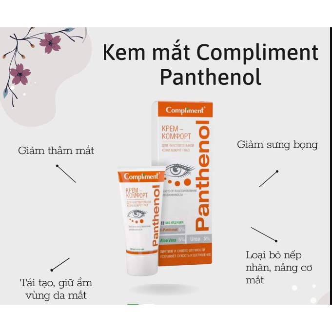 Kem chống nhăn vùng mắt Compliment Panthenol kem dưỡng mắt giảm quầng thâm hết nhăn mắt sụp mí [𝐓𝐚̣̆𝐧𝐠 𝐦𝐚́𝐲 𝐦𝐚𝐬𝐬𝐚𝐠𝐞]