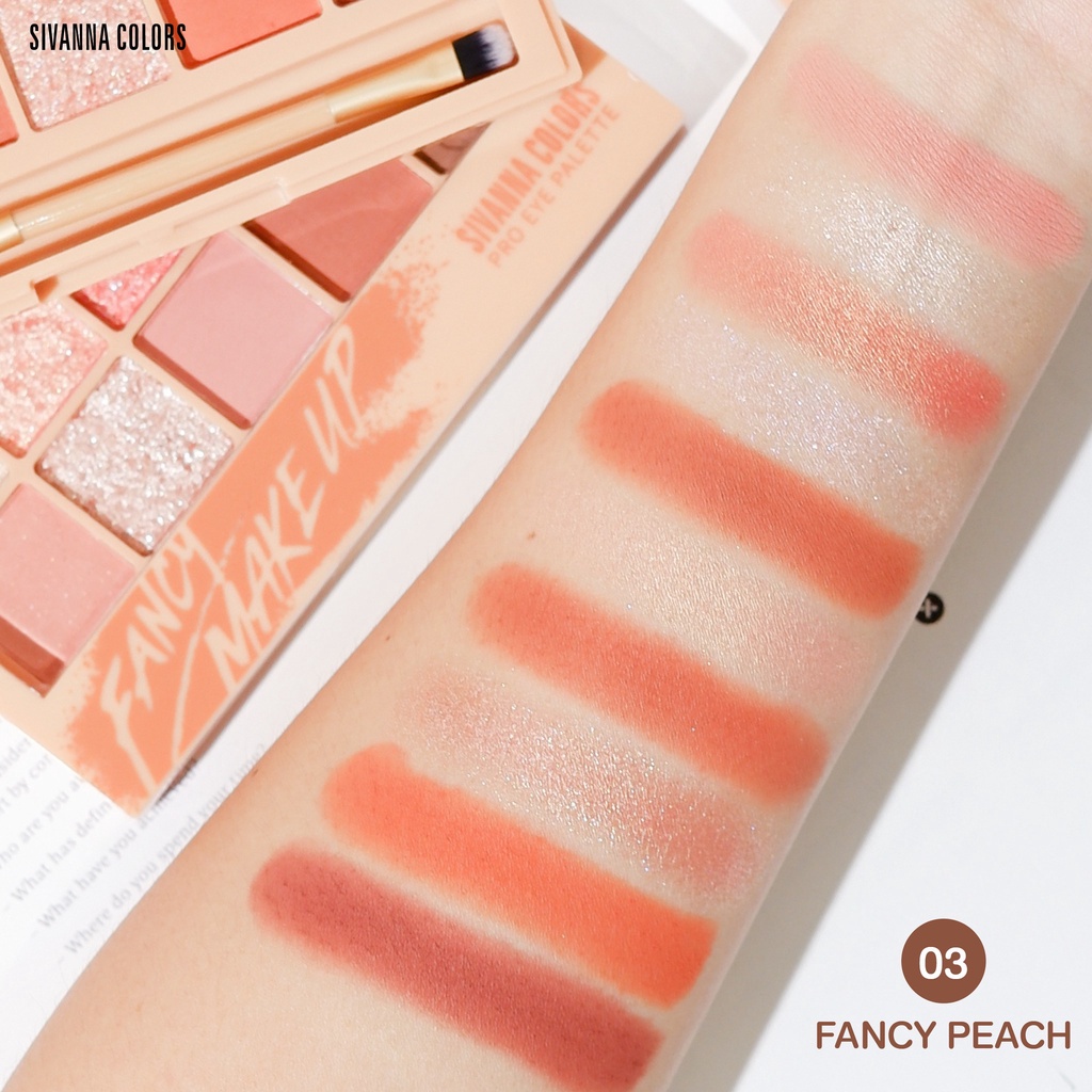 [Thái Lan- Kèm Cọ] Phấn Mắt Sivanna 10 Ô Fancy Peach Pro Eye HF180