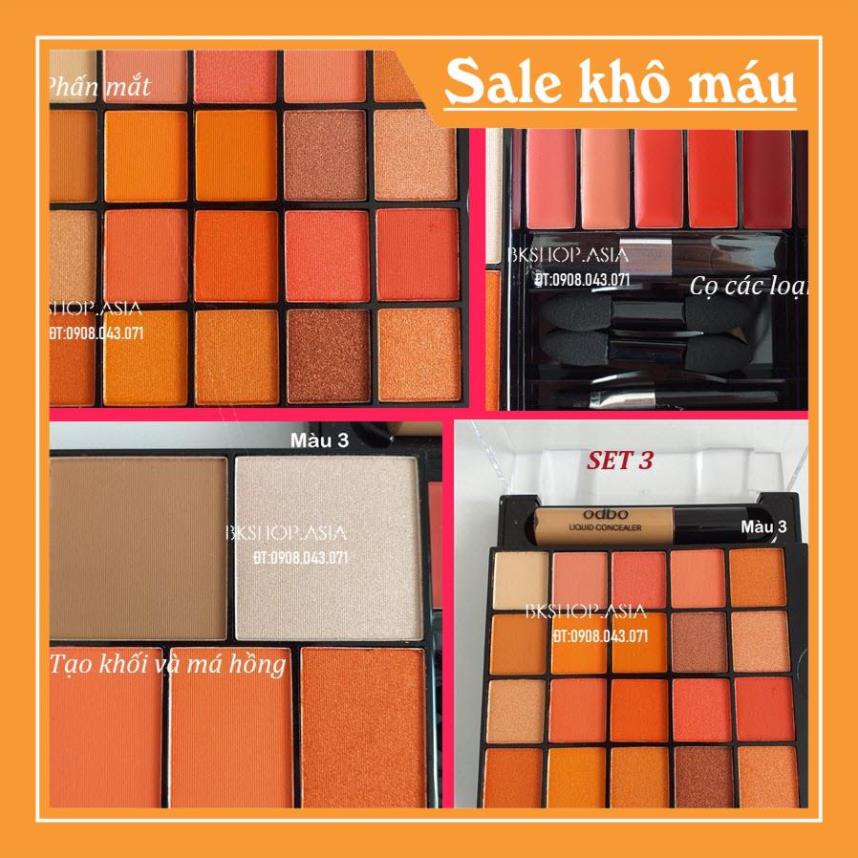 Set phấn mắt kèm má hồng Set trang điểm gồm phấn mắt,má hồng,son,che khuyết điểm ODBO BEAUTY IN ONE OD1006 – (Auth Thái)