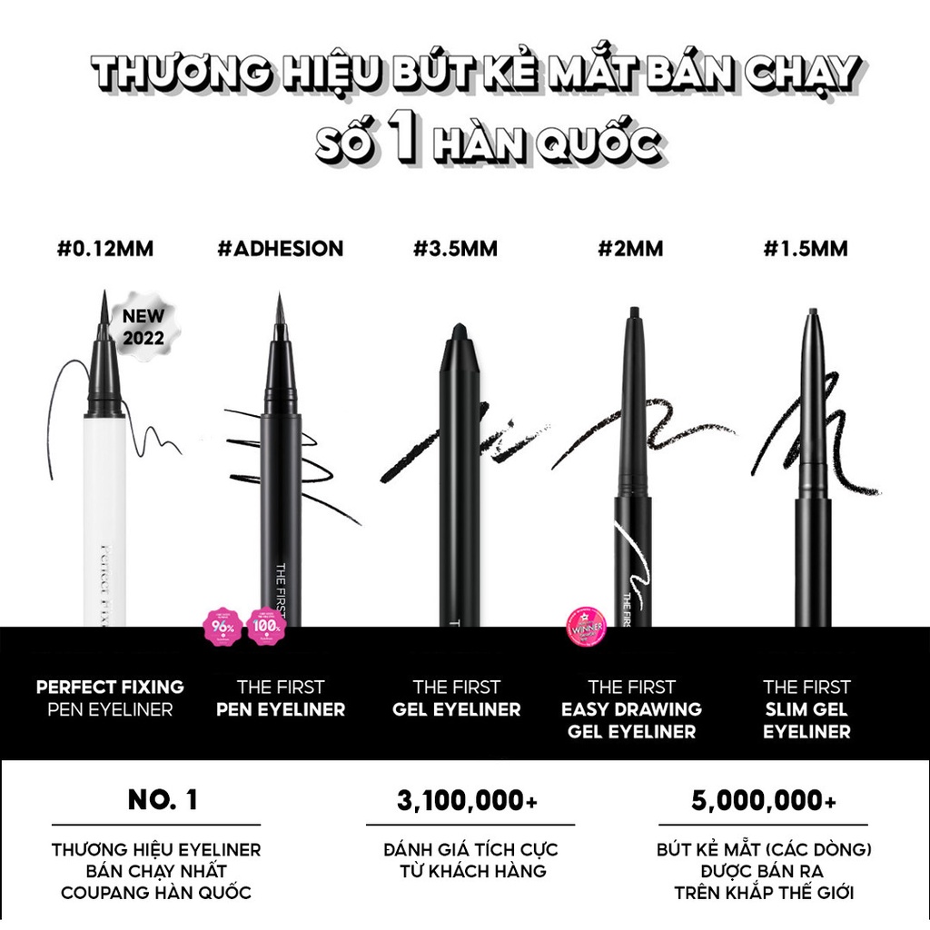 [Perfect Fixing] Bút kẻ mắt siêu mảnh, chống lem, lâu trôi Merzy Another Me The First Pen Eyeliner 0,5g