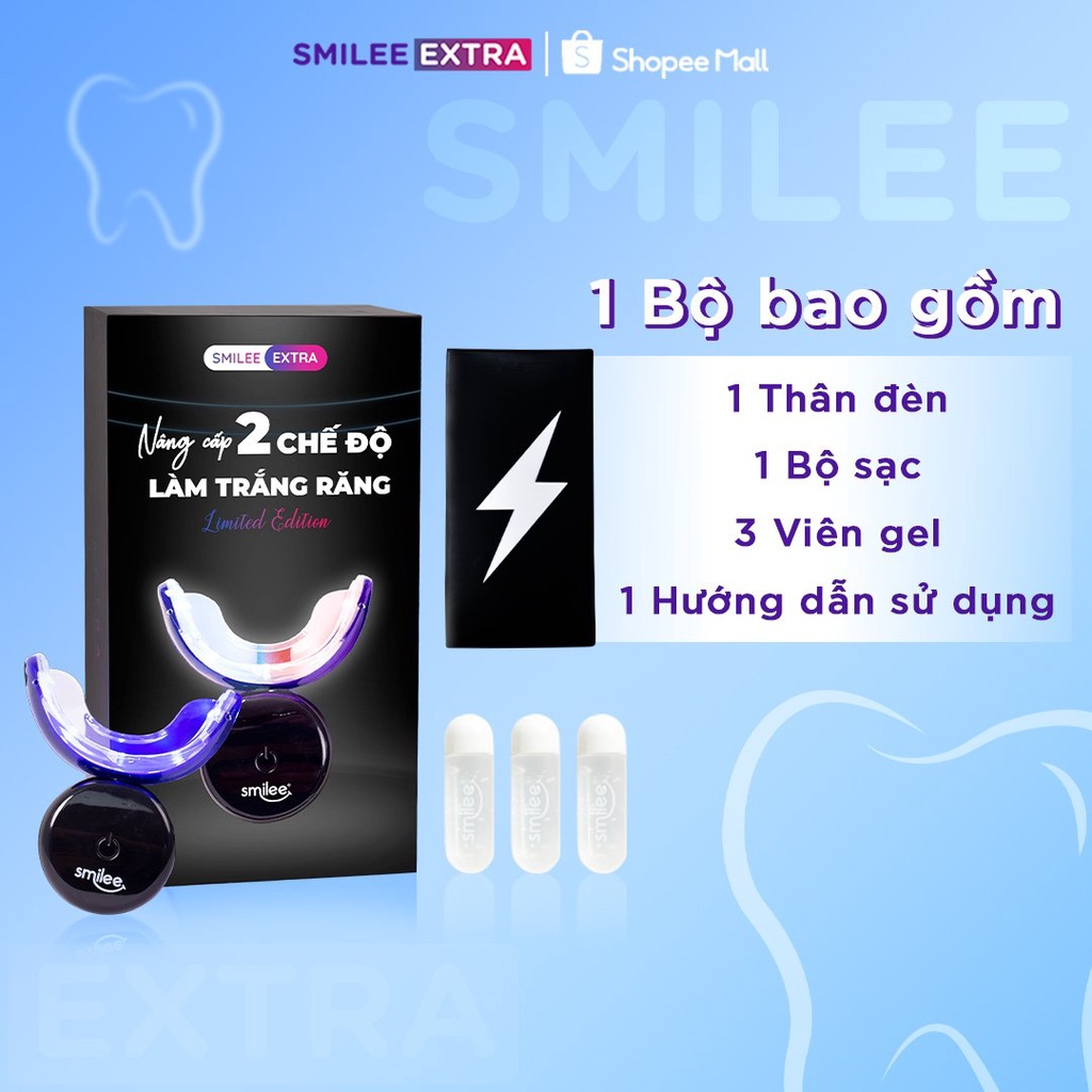 Kit Trắng Răng Smilee Extra, trắng răng từ 3-6 tone sau một liệu trình giúp hơi thở thơm mát tự tin, Hàng chính hãng