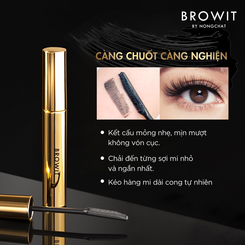 Combo Trang Điểm Mascara Nongchat 5.5g và Nước Tẩy Trang Browit Professional Clean Eye & Lip Remover