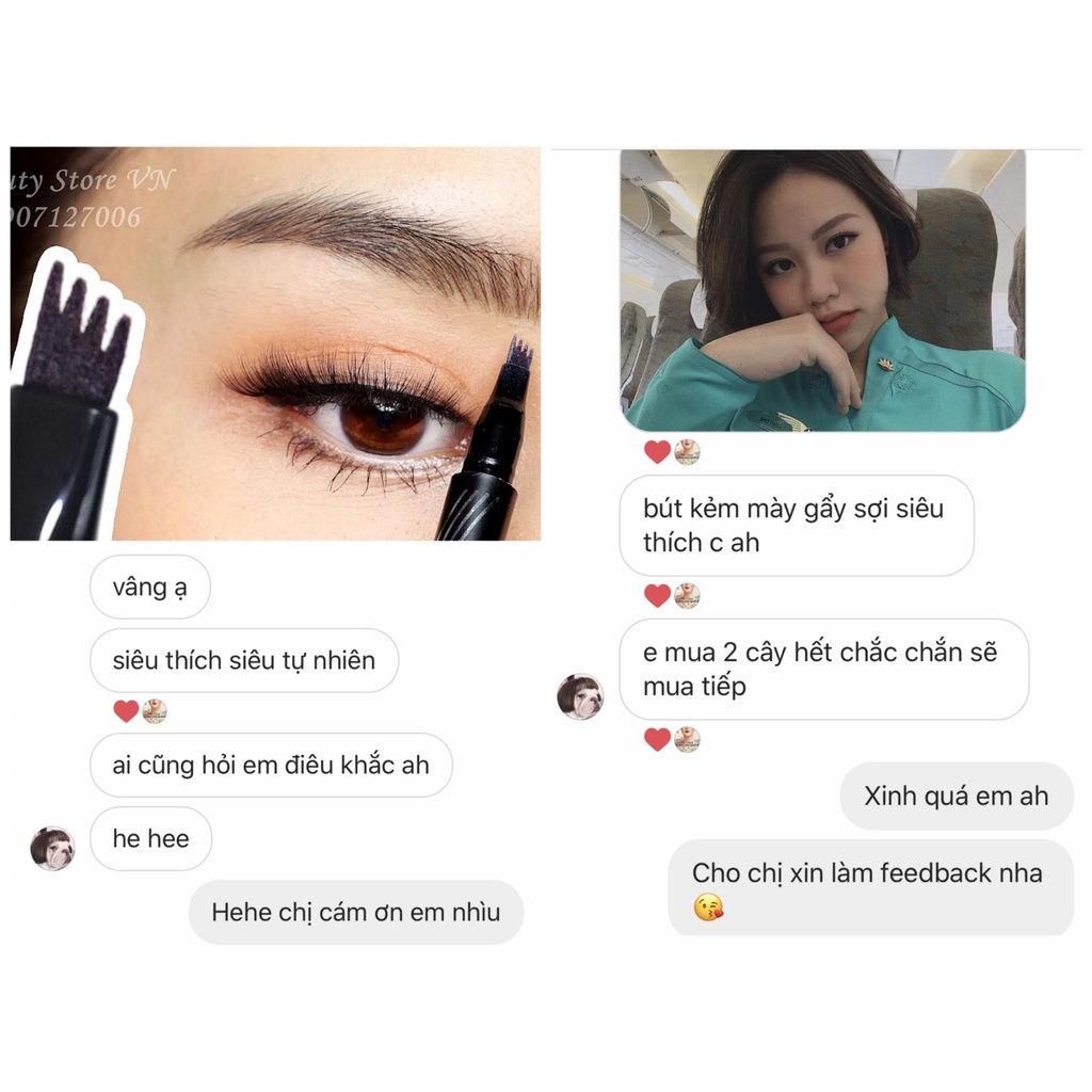 [MẪU MỚI💋] Bút Kẻ Mày Phẩy Sợi Điêu Khắc 4D Lâu Trôi Cao Cấp