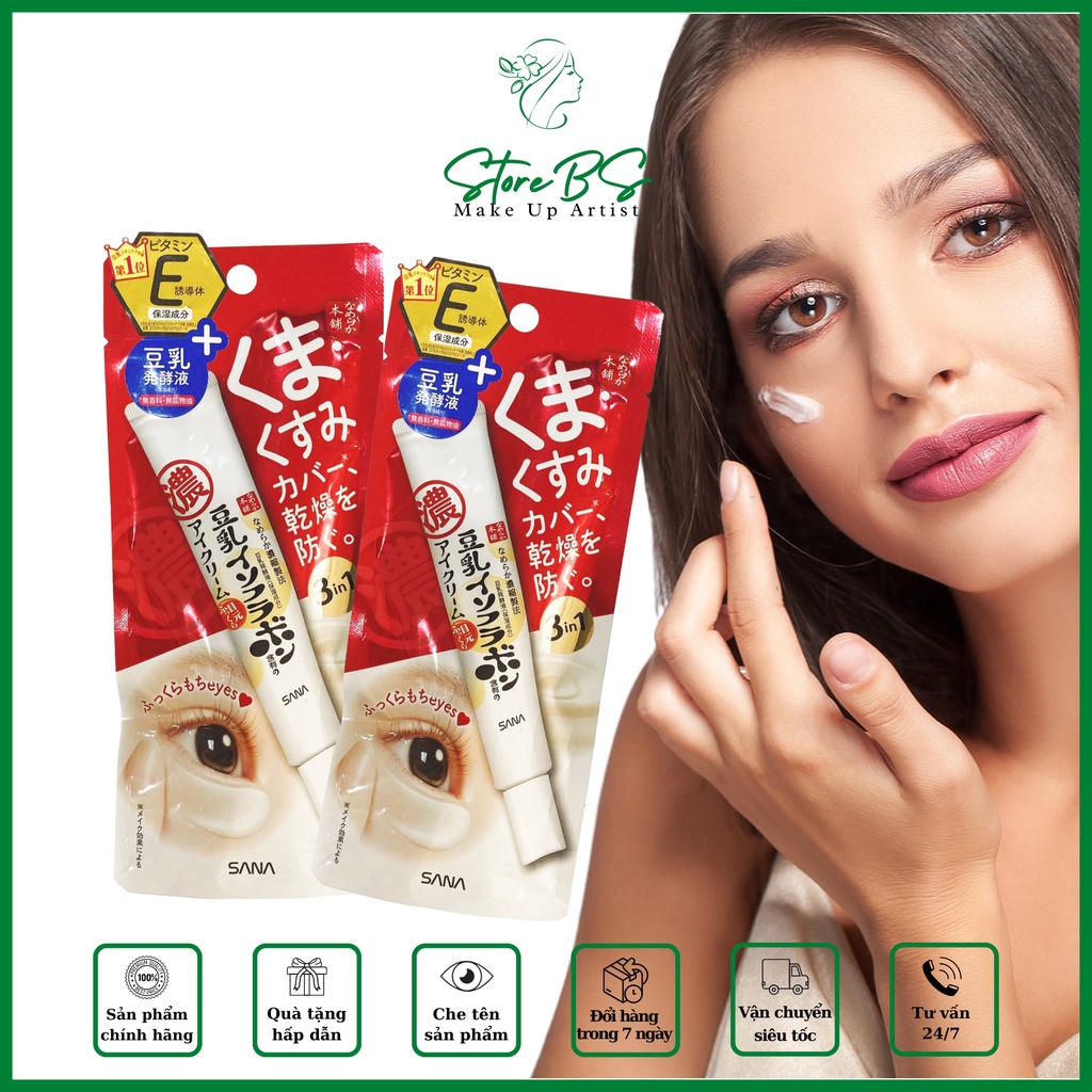 Kem tan bọng mắt sana nameraka eye cream Nhật bản xóa tan bọng mắt giảm quầng thâm chống nhăn ngăn chảy xệ da vùng mắt