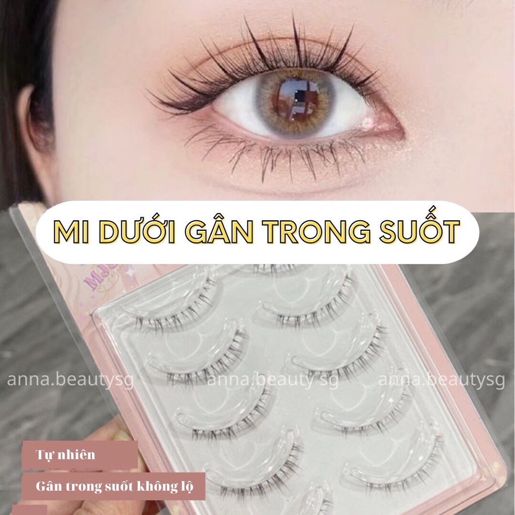 Lông mi giả dưới gân trong suốt tự nhiên mềm nhẹ cao cấp 5 cặp, có thể tái sử dụng (ZX09)