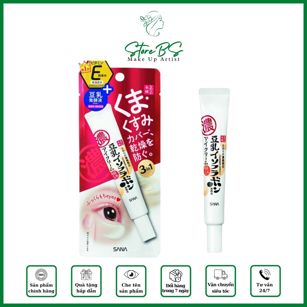 Kem tan bọng mắt sana nameraka eye cream Nhật bản xóa tan bọng mắt giảm quầng thâm chống nhăn ngăn chảy xệ da vùng mắt