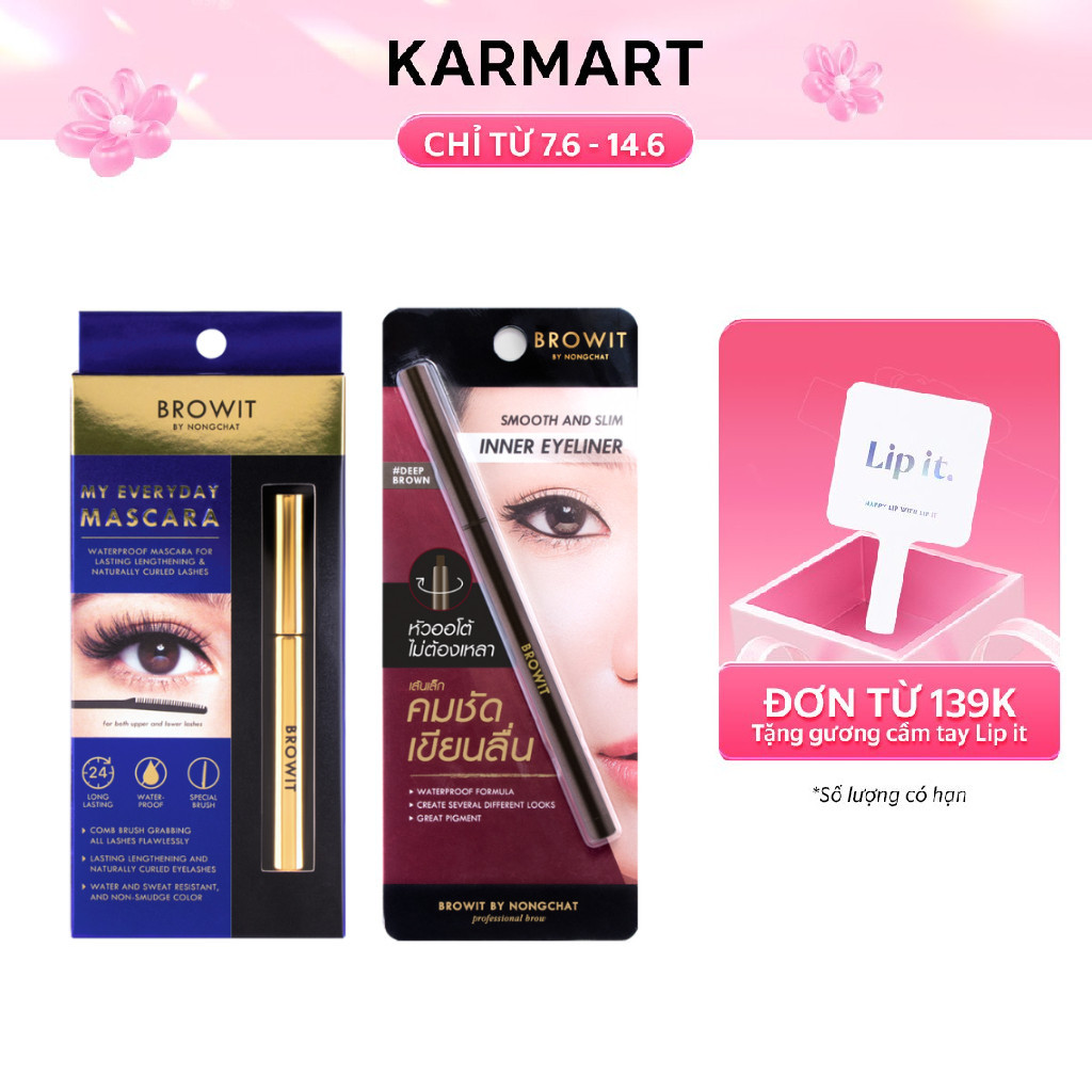 [Mã SGMST15K giảm đến 15K đơn 99K] Combo Mascara My Everyday và Kẻ viền mắt Smooth & Slim #Deep Brown