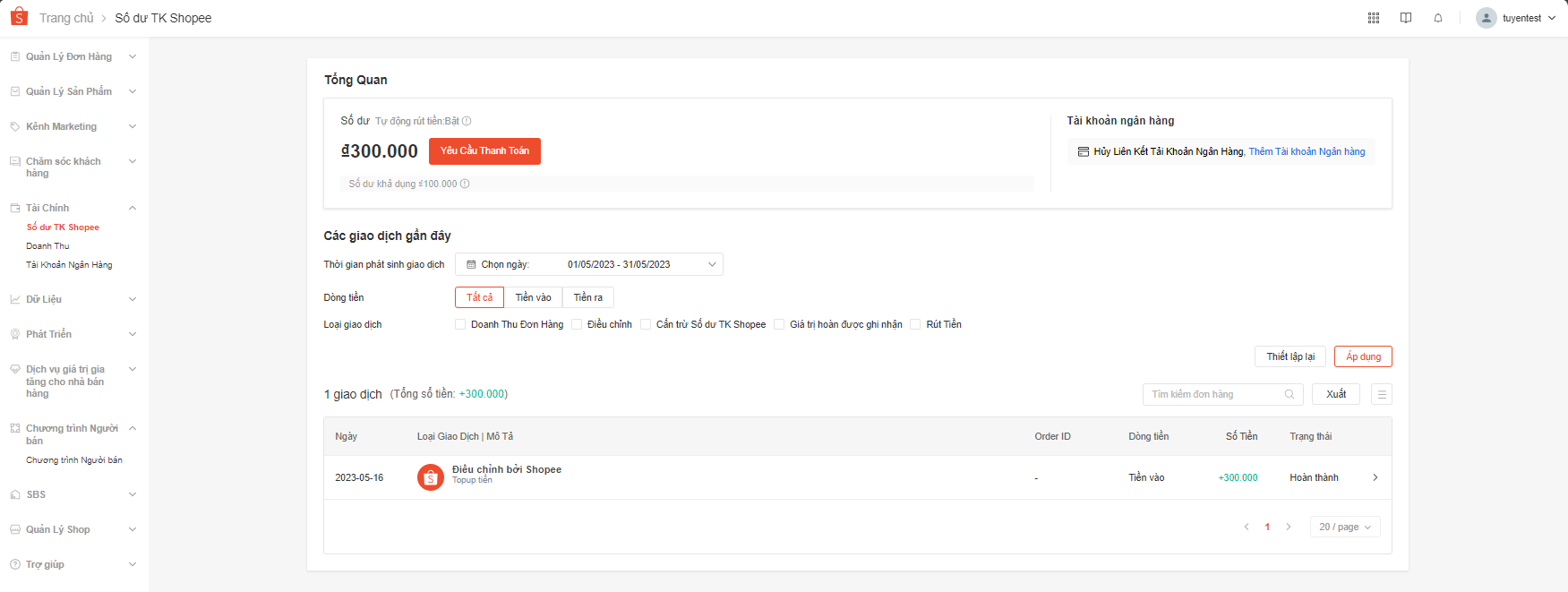 Số dư khả dụng 